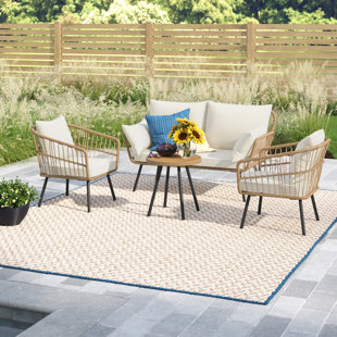 Halsted 5 piece wicker patio online set